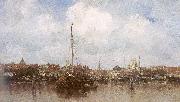 Maris, Jacob Dutch Town on the Edge of the Sea Sweden oil painting artist